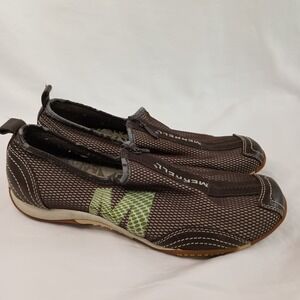 Merrell Women's Barrado Brown Slip On Zip Leather/mesh Sneakers Shoes Sz8 J73426